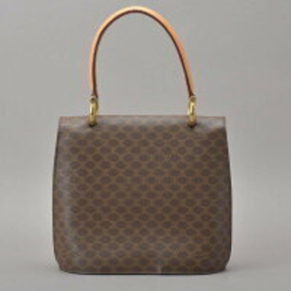 Celine handbag motif top Macadam leather globe handles brown - Picture 4 of 8
